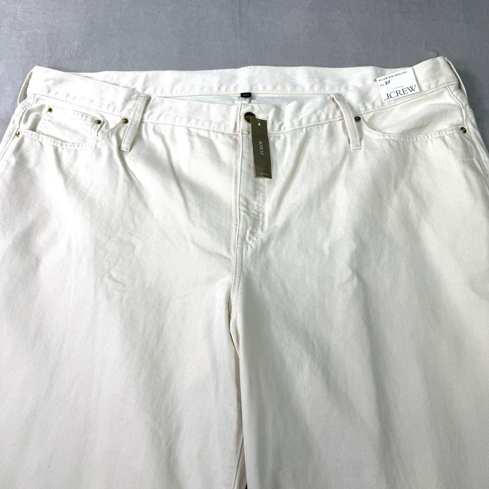 J. Crew '84 Low Rise Wide Leg Jeans Womens Size Plus 37 Creme 100% Cotton